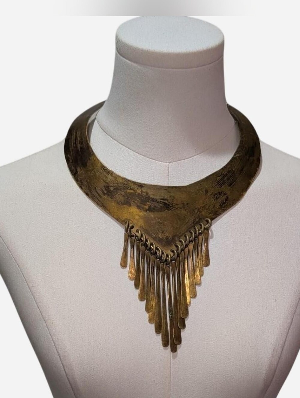 Vintage Gold Tone Hammered Collar Statement Necklace ‼️open to Offers